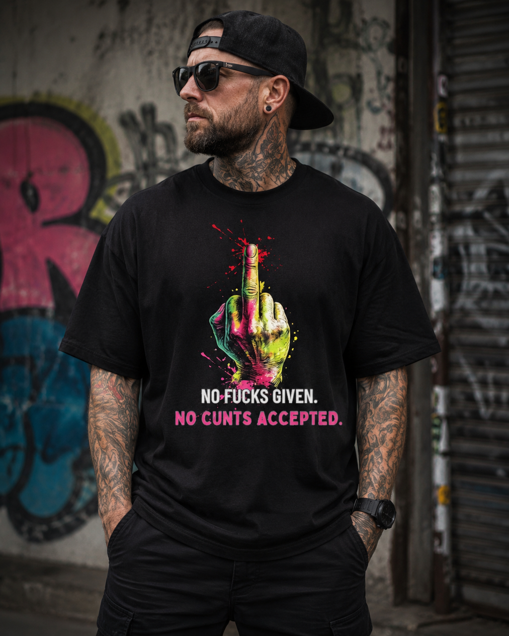 No F*cks Given, No C*nts Accepted – Oversized Unisex T-Shirt