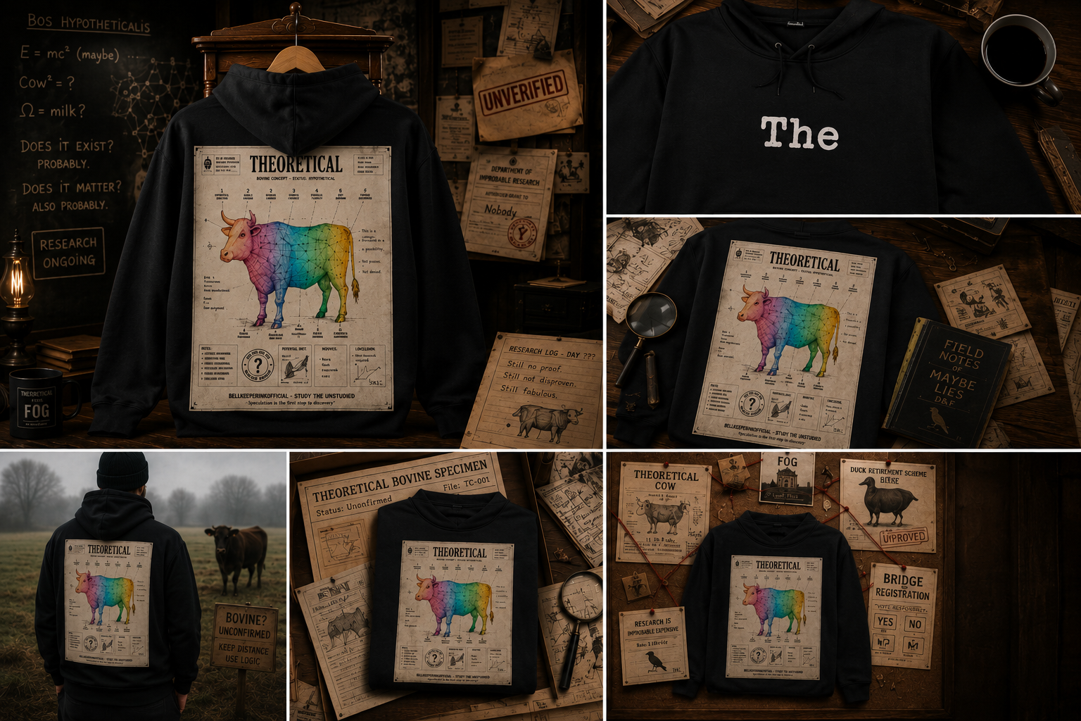 The Theoretical Cow Hoodie | Funny Absurd Humour Unisex Hoodie