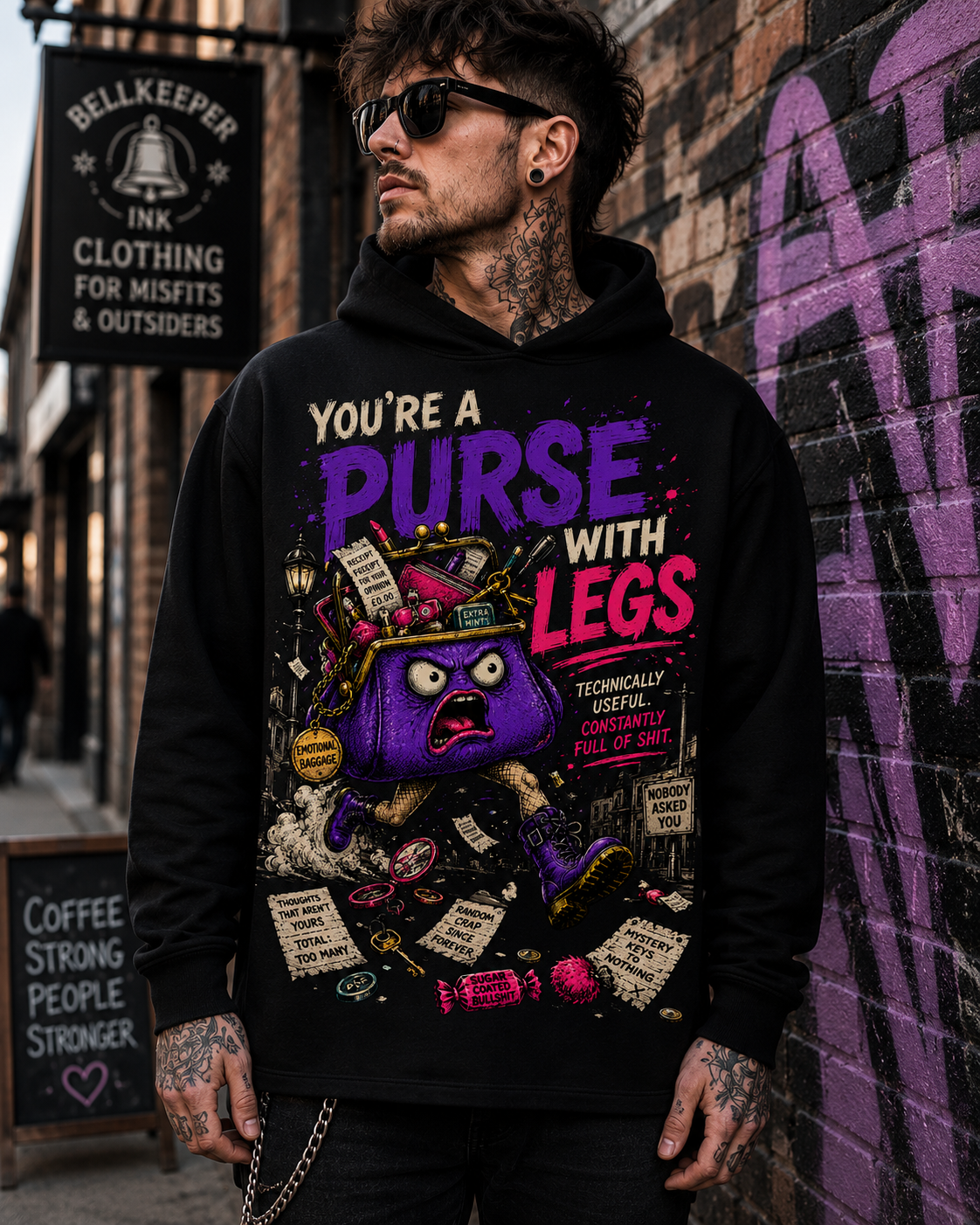 You're A Purse With Legs Hoodie | Funny Sarcastic Hoodie | Alternative Statement Wear