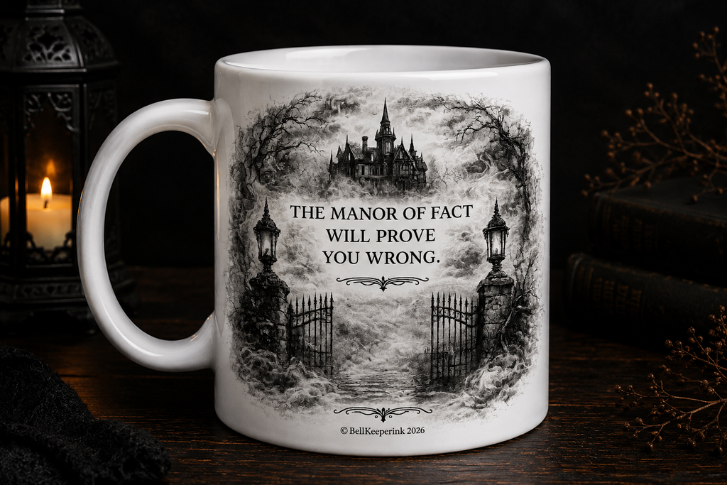 The Manor of Fact Mug | Gothic Dark Humour Ceramic Coffee Mug
