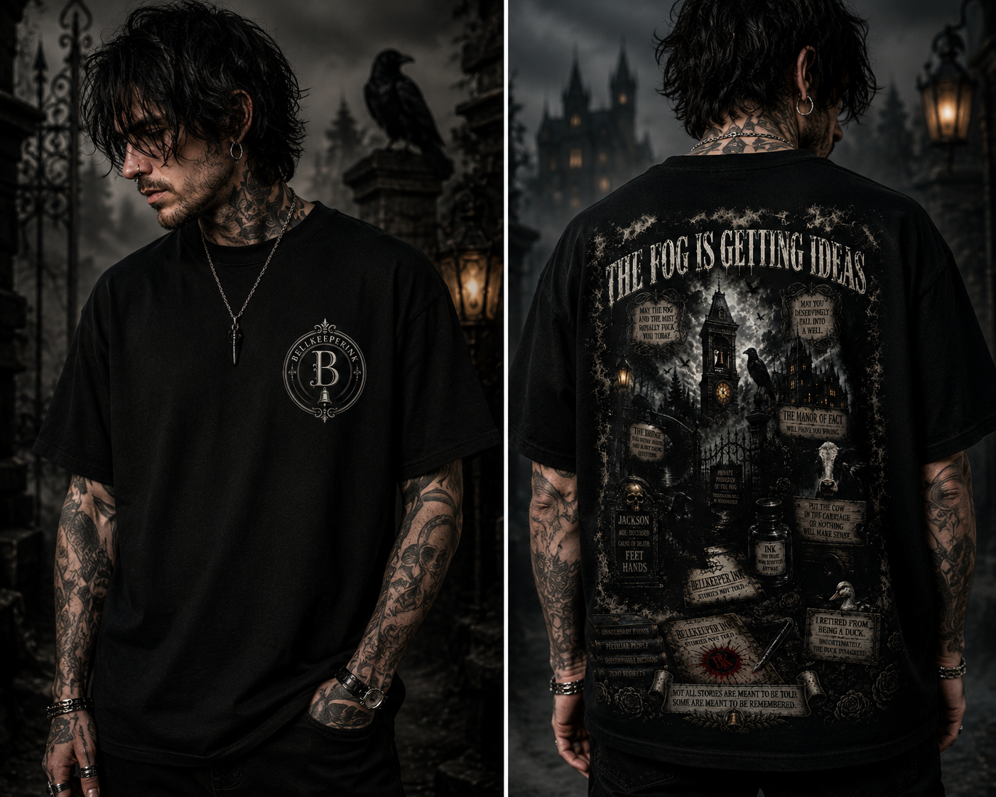 The Fog Is Getting Ideas T-Shirt | Gothic Dark Humour Unisex Tee