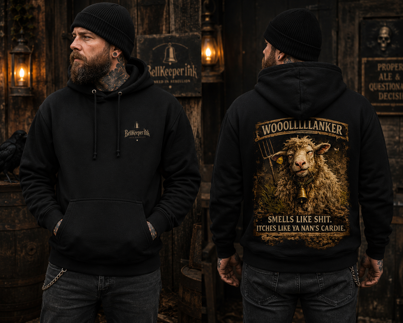 Wooooollllanker Hoodie | Funny Sheep Dark Humour Unisex Hoodie