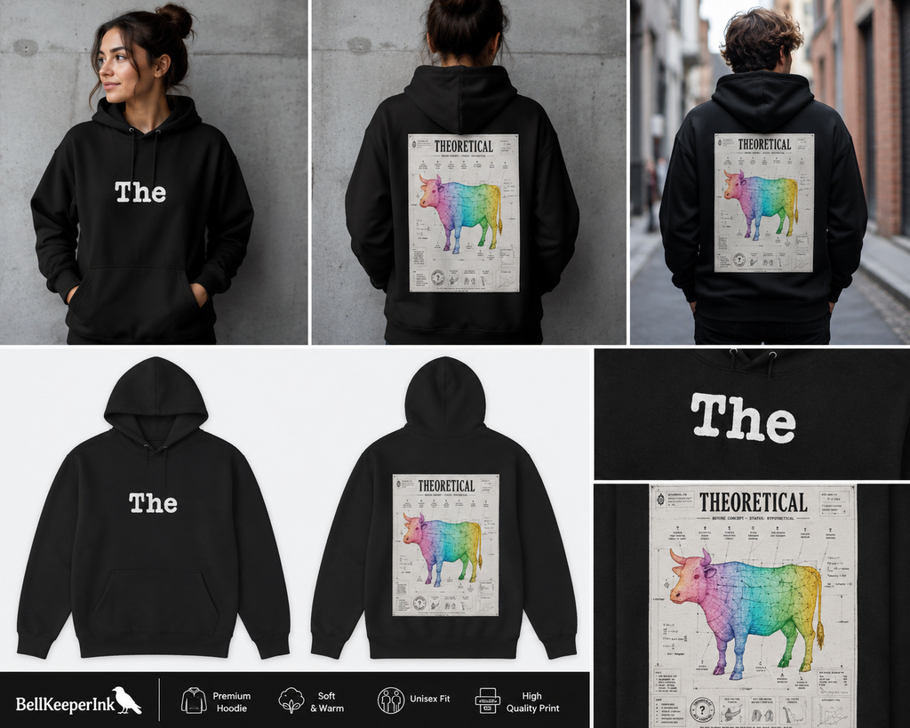 The Theoretical Cow Hoodie | Funny Absurd Humour Unisex Hoodie
